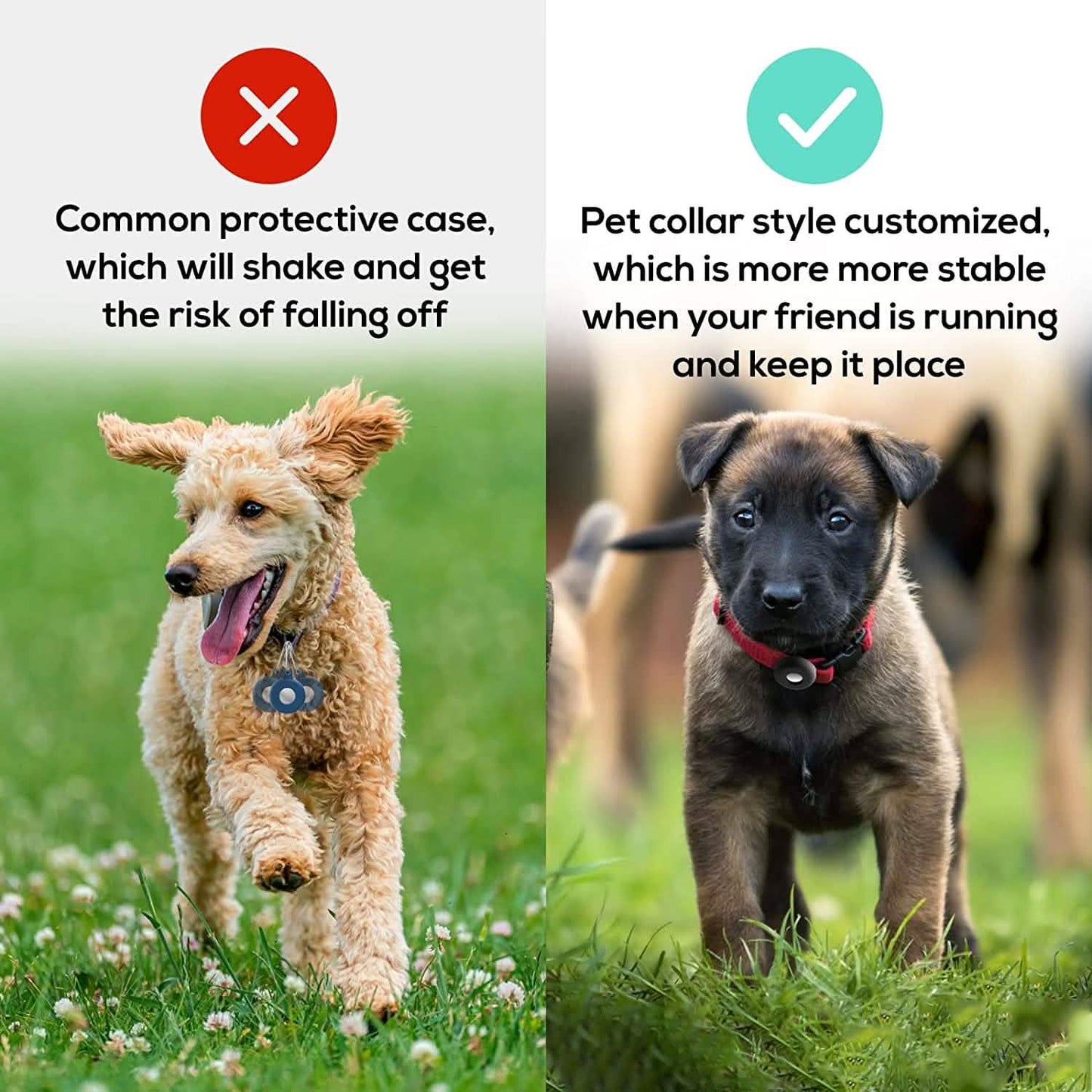 2er-Pack: Air Tag Halterung für Hundehalsband