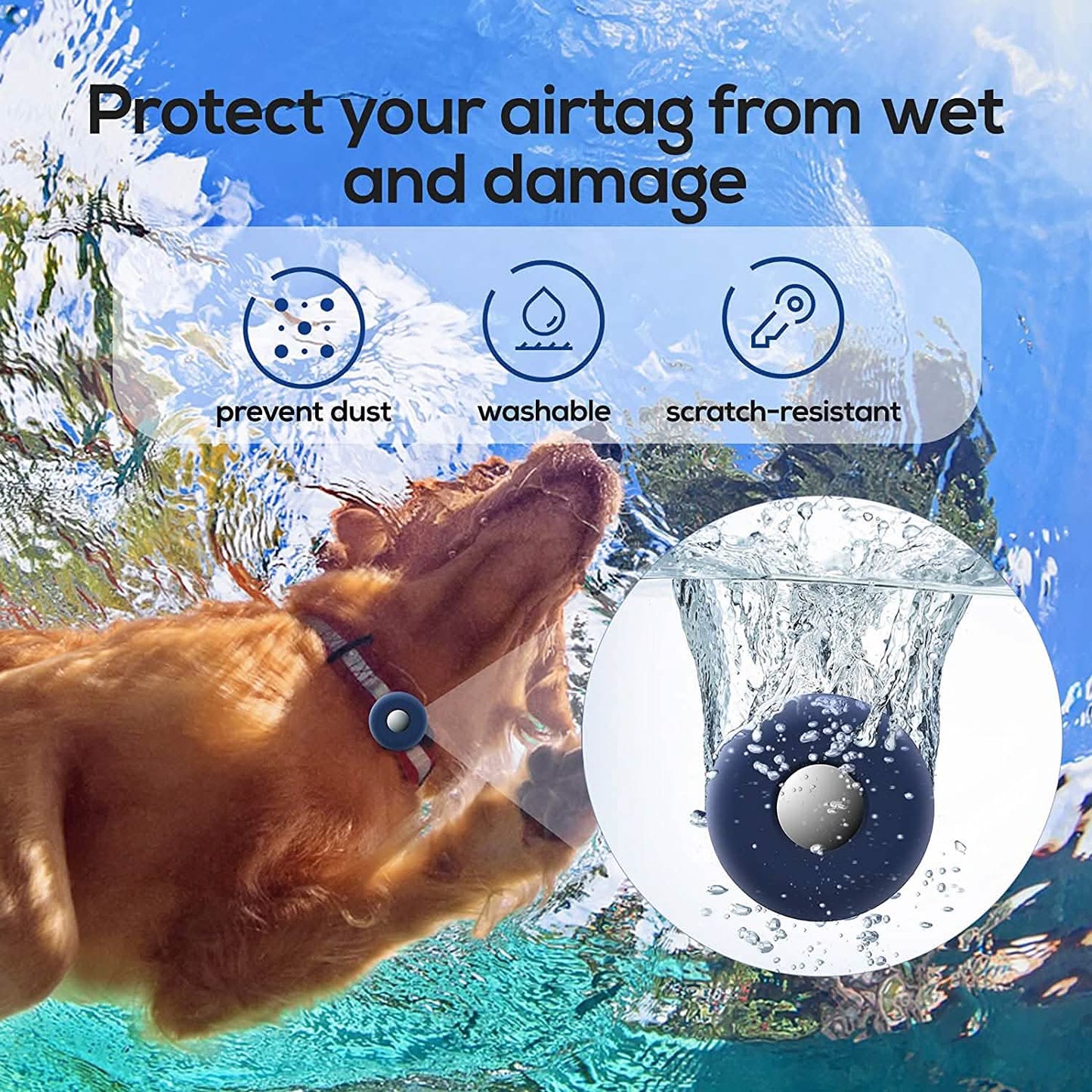 2er-Pack: Air Tag Halterung für Hundehalsband