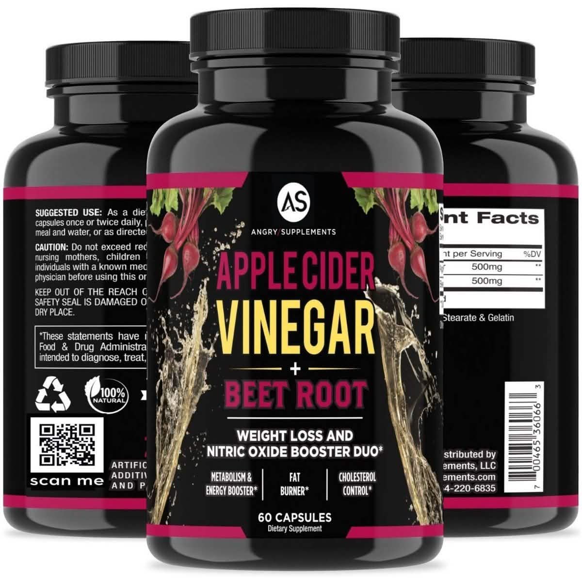 Doppelpack: Angry Supplements Apfelessig + Rote Bete und Kurkuma & Ingwer Kapseln