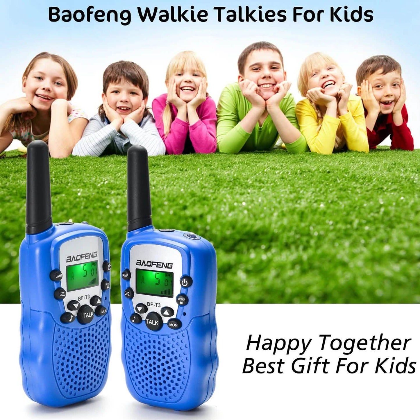 2er-Pack: Baofeng Kinder 2-Wege-Funkgeräte Walkie Talkies 22 Kanäle 3-5 Meilen FRS/GMRS Spielzeug