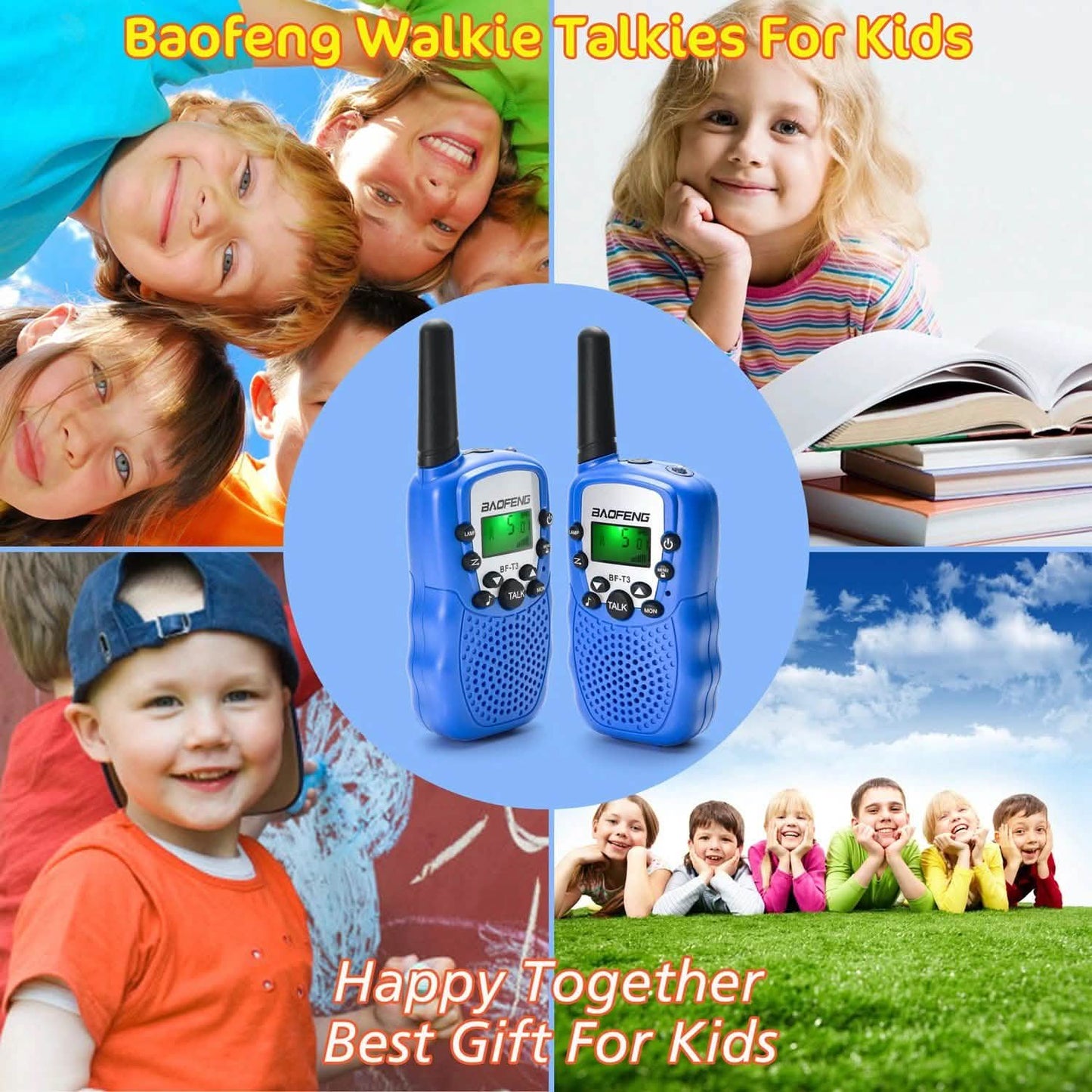 2er-Pack: Baofeng Kinder 2-Wege-Funkgeräte Walkie Talkies 22 Kanäle 3-5 Meilen FRS/GMRS Spielzeug