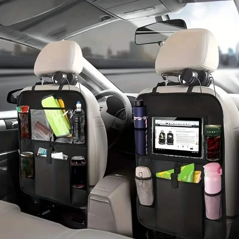 2er-Pack: Auto-Rücksitz-Organizer mit Touchscreen-Tablethalter