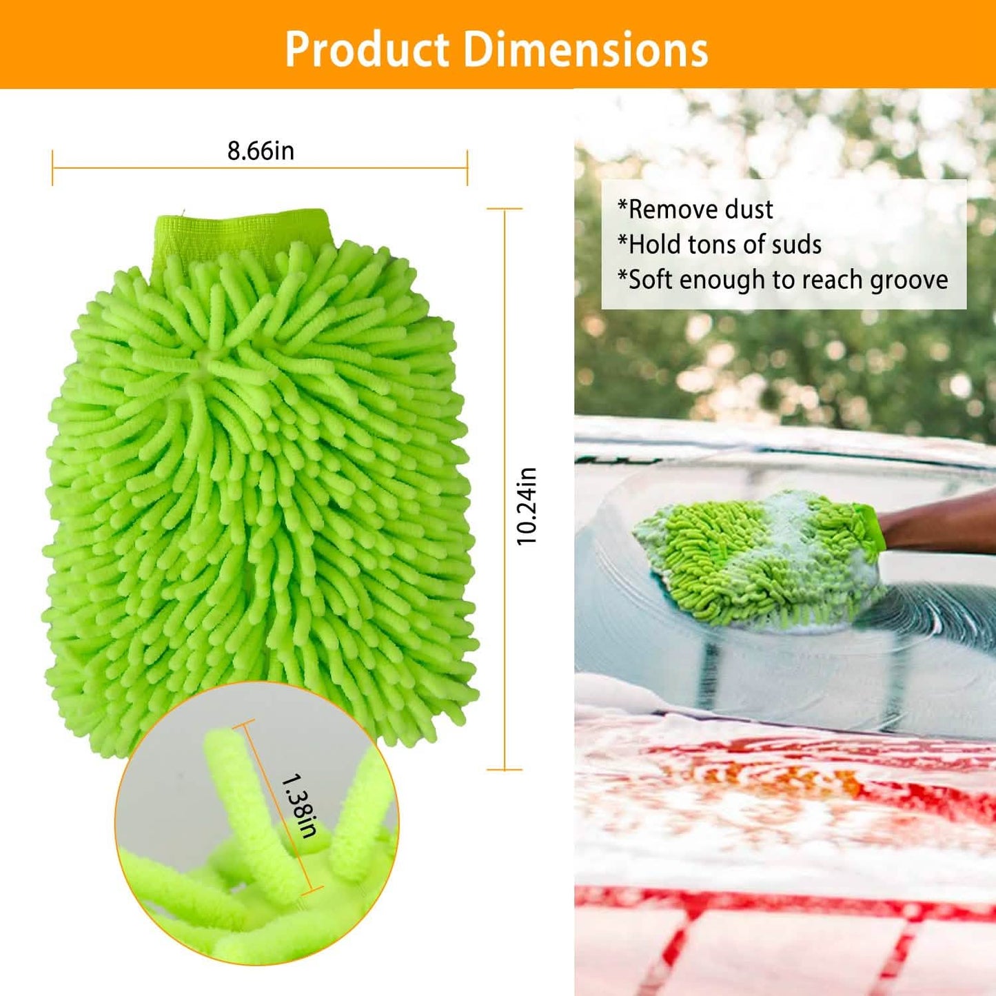 2er-Pack: Auto-Waschhandschuhe