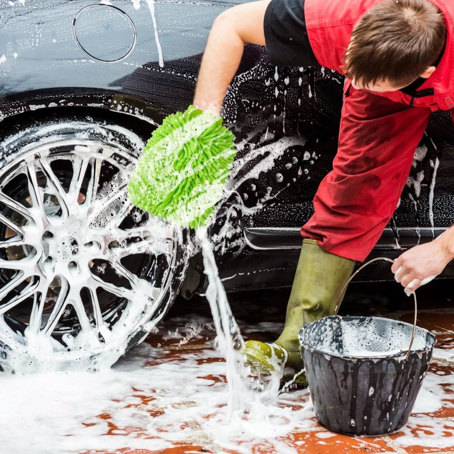 2er-Pack: Auto-Waschhandschuhe