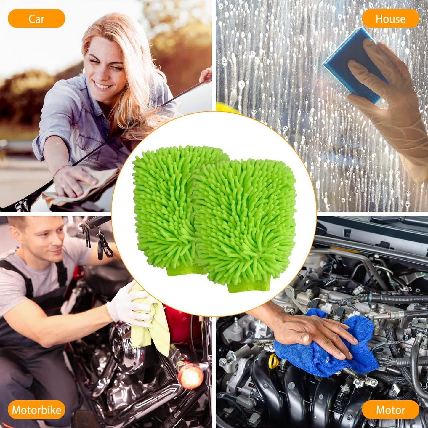 2er-Pack: Auto-Waschhandschuhe