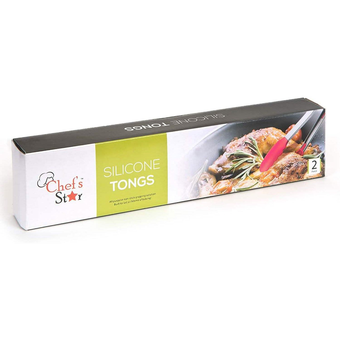 2er-Pack: Chef's Star Premium Silikon Küchenzangen