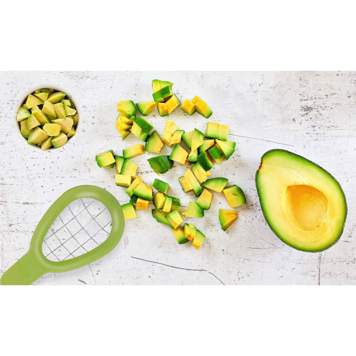 2er-Pack: Komplettes Avocado-Set zum Schneiden, Entkernen und Würfeln