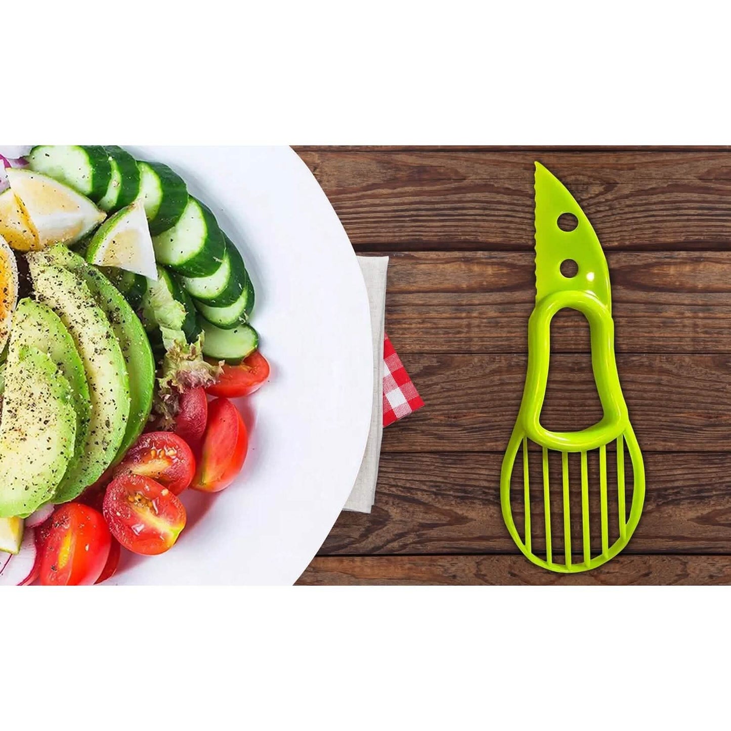 2er-Pack: Komplettes Avocado-Set zum Schneiden, Entkernen und Würfeln