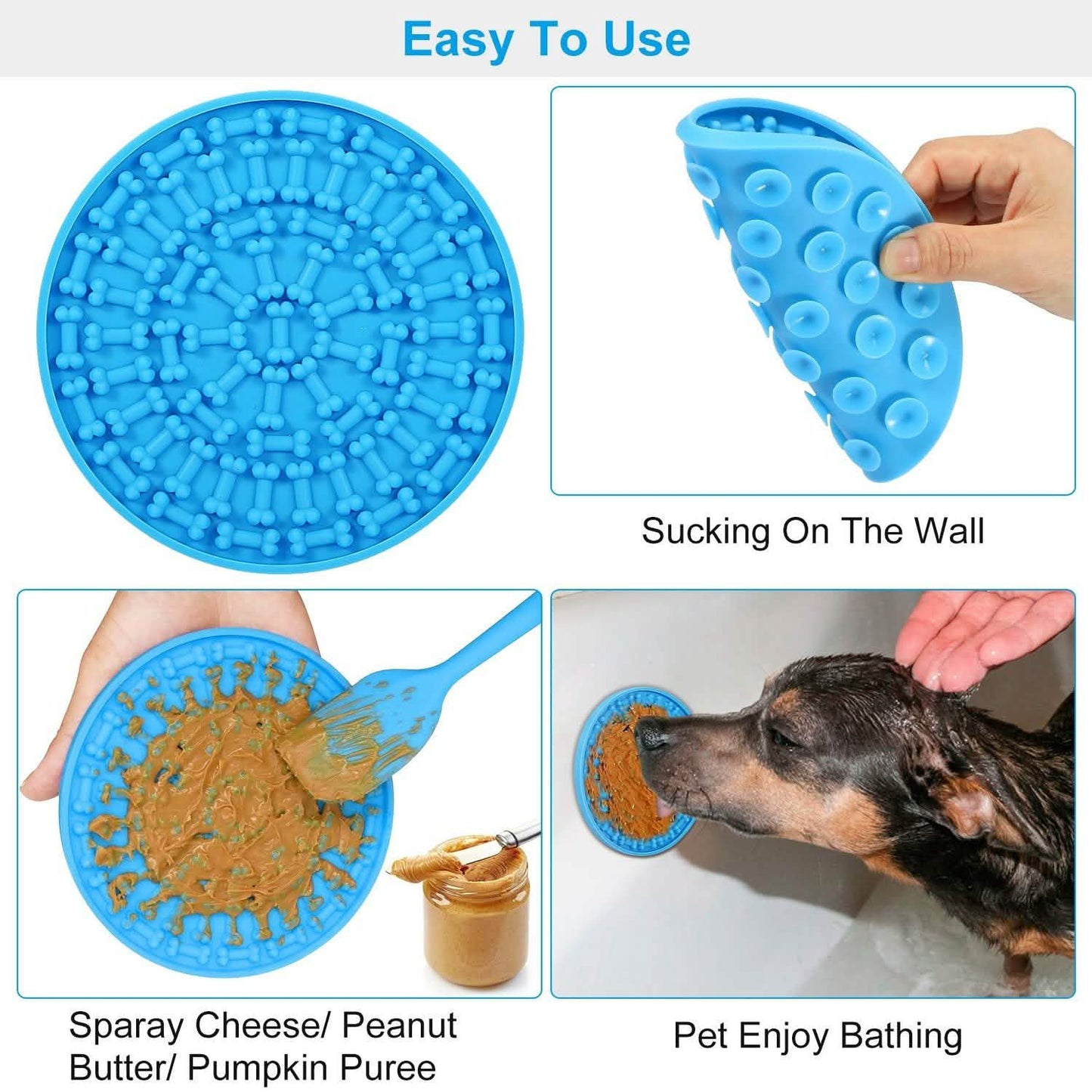 2er-Pack: Hundleckpad für Tierduschen, Fellpflege, langsames Futter, Ablenkmatte
