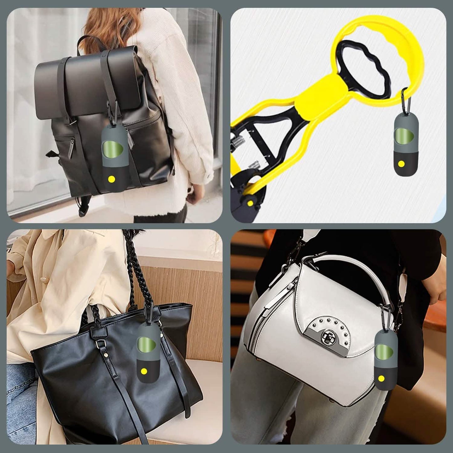 2er-Pack: Hundekotbeutelspender mit integrierter LED-Taschenlampe