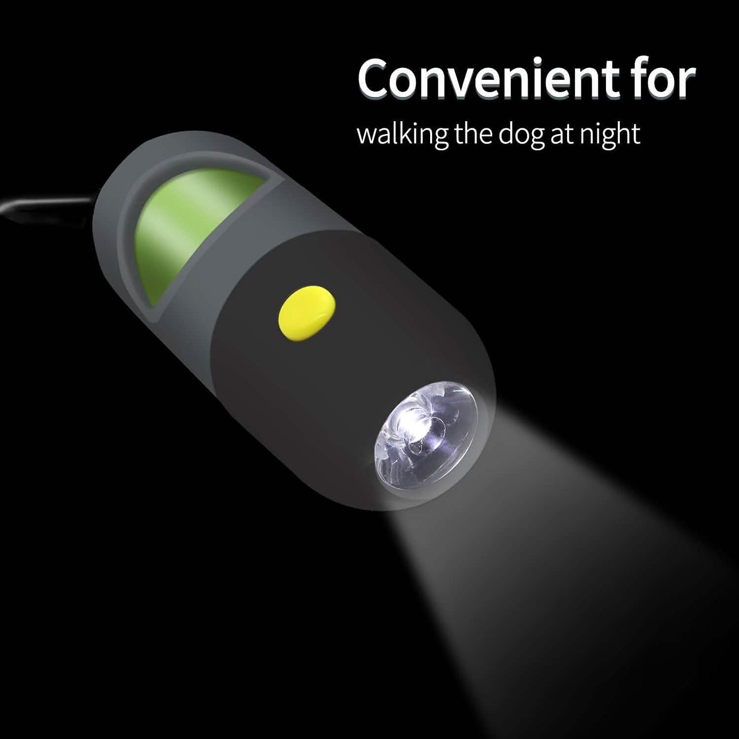 2er-Pack: Hundekotbeutelspender mit integrierter LED-Taschenlampe
