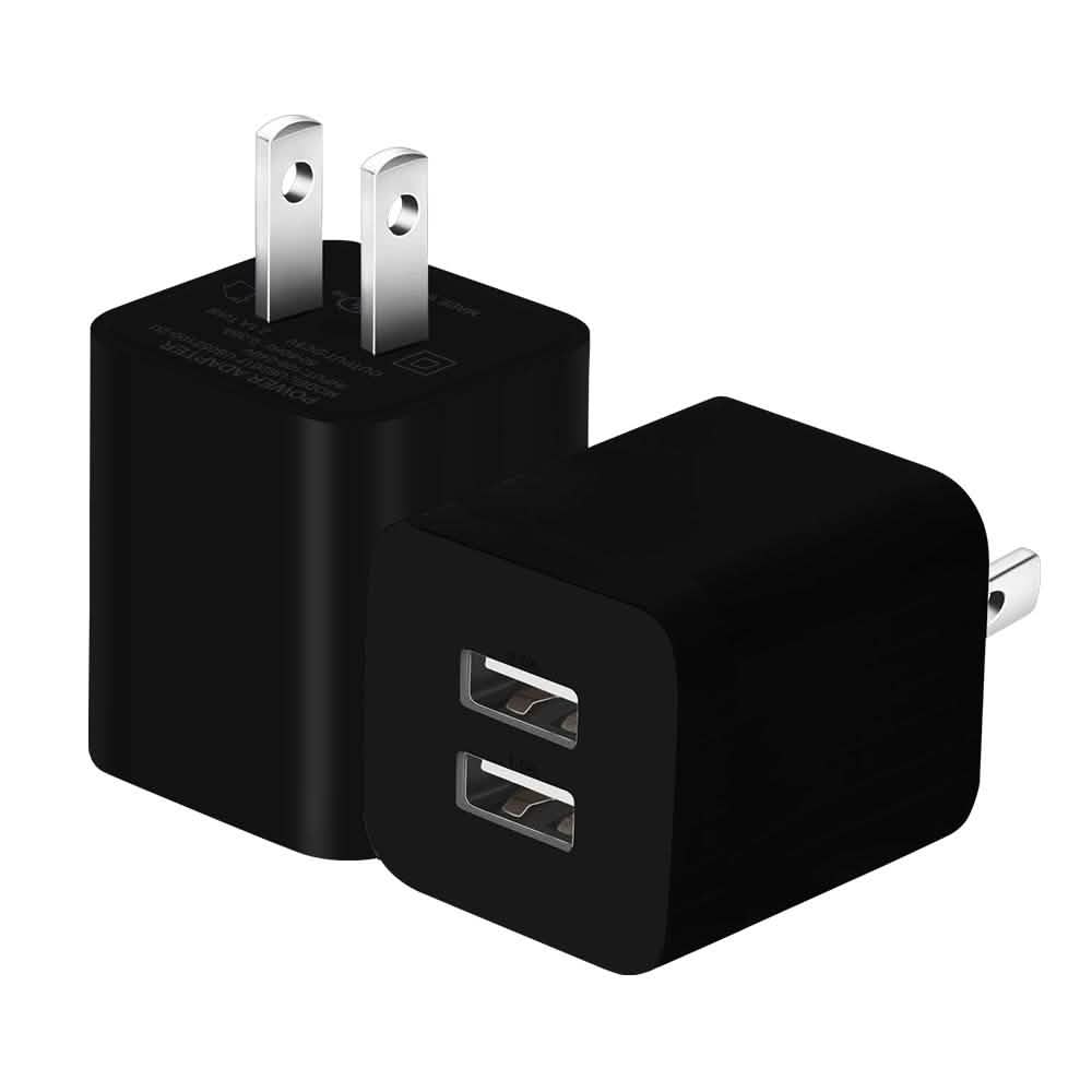 2er-Pack: Dual-Port-USB-Ladegerät für die Steckdose