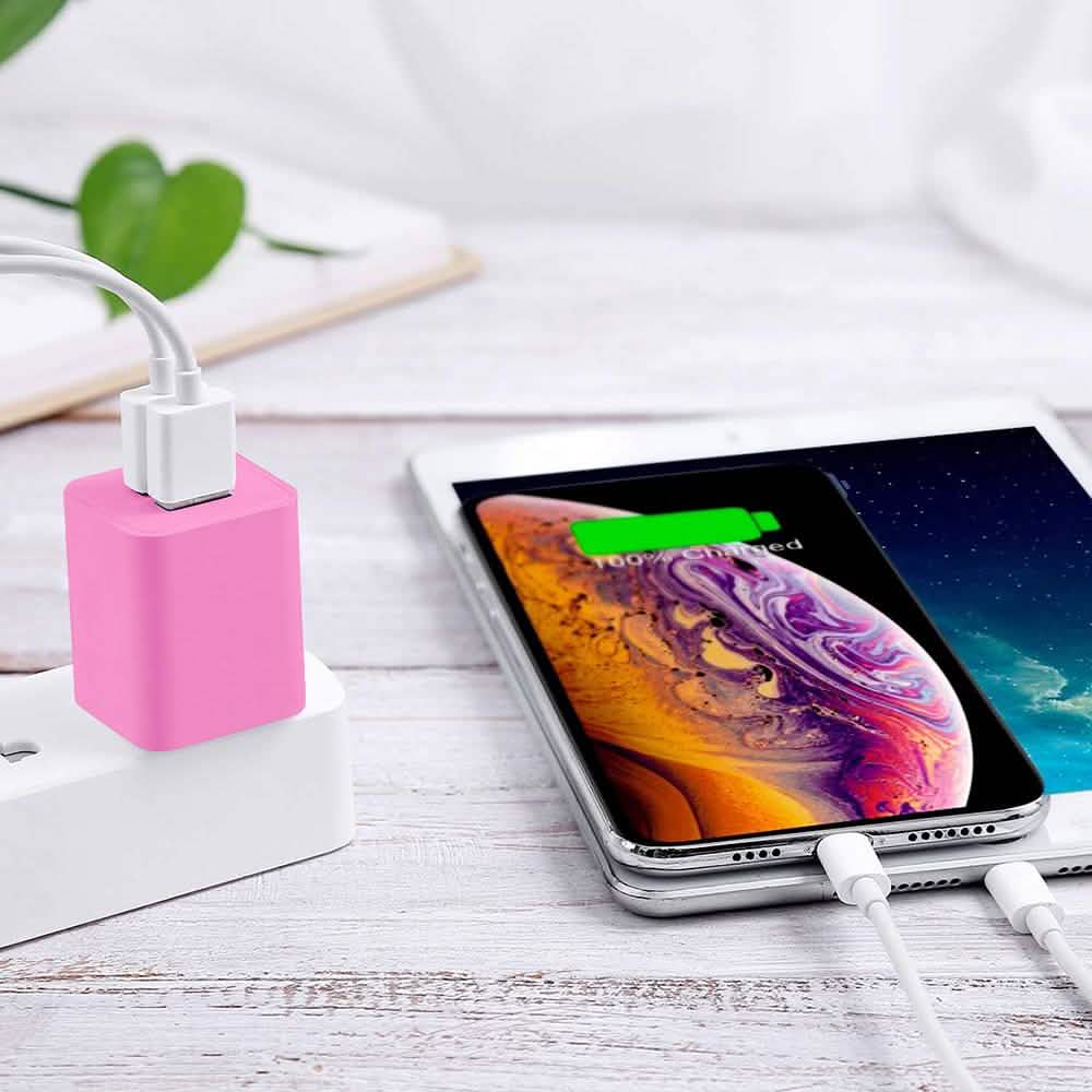 2er-Pack: Dual-Port-USB-Ladegerät für die Steckdose