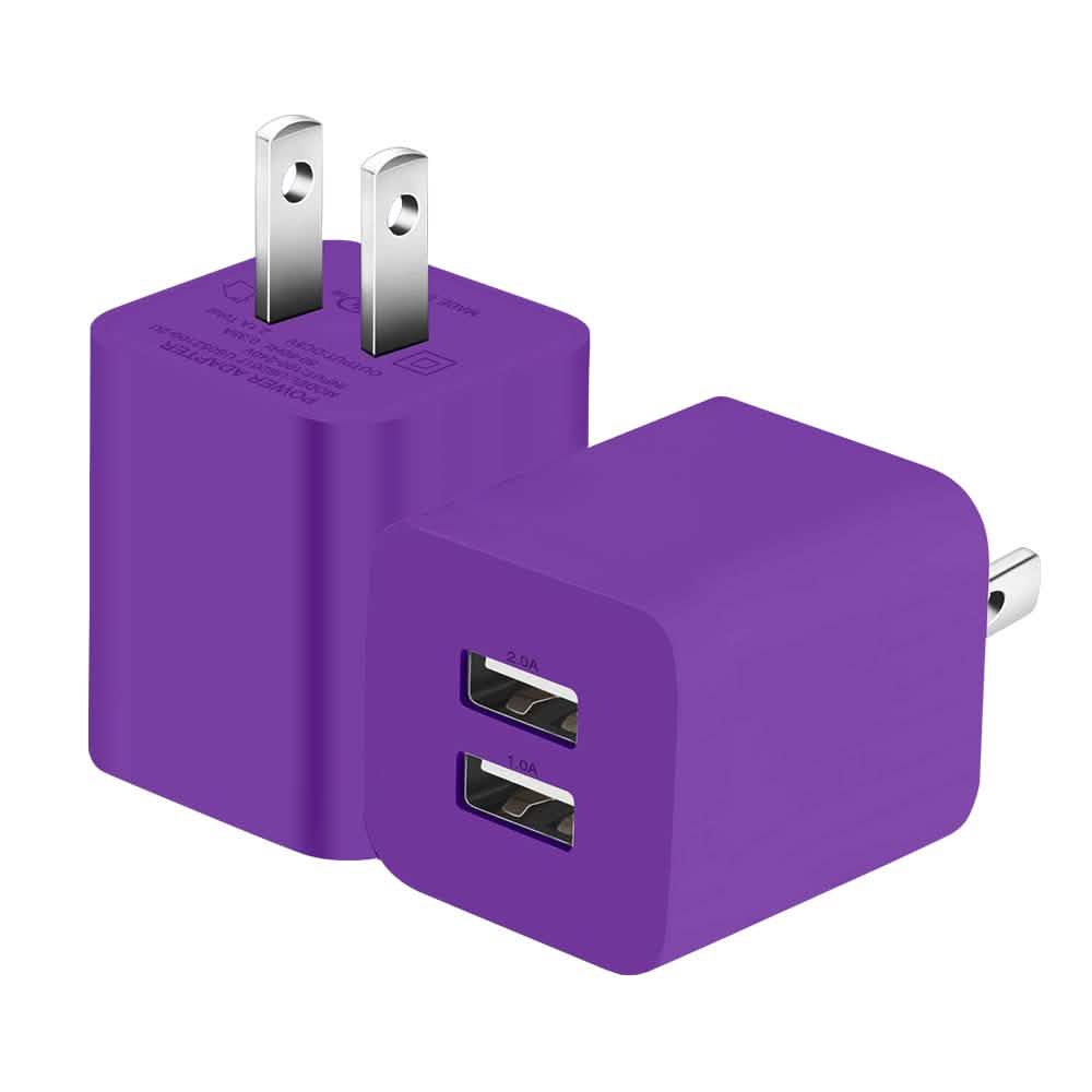 2er-Pack: Dual-Port-USB-Ladegerät für die Steckdose