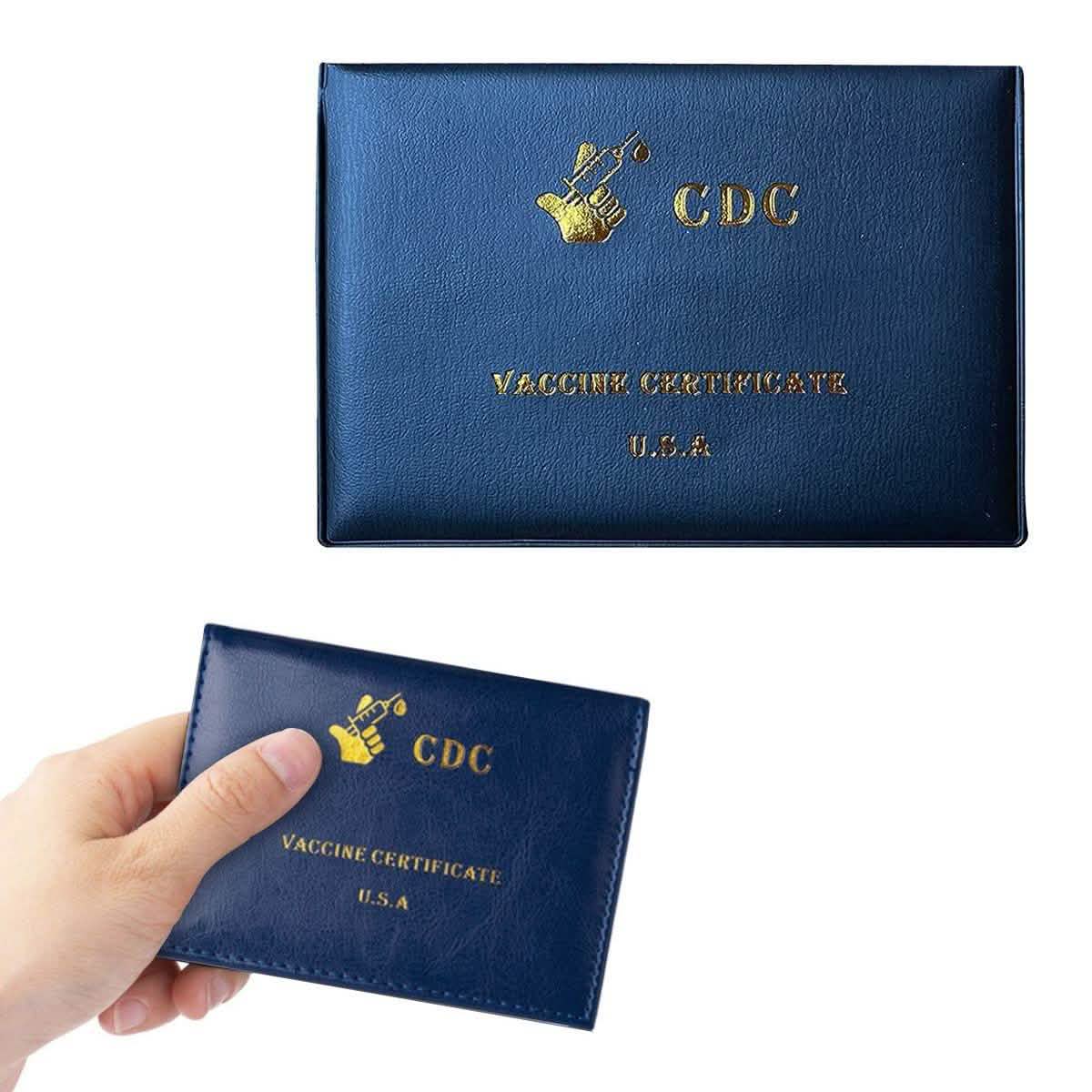 2er-Pack: Impfpasshülle aus Kunstleder für CDC-Impfkarten