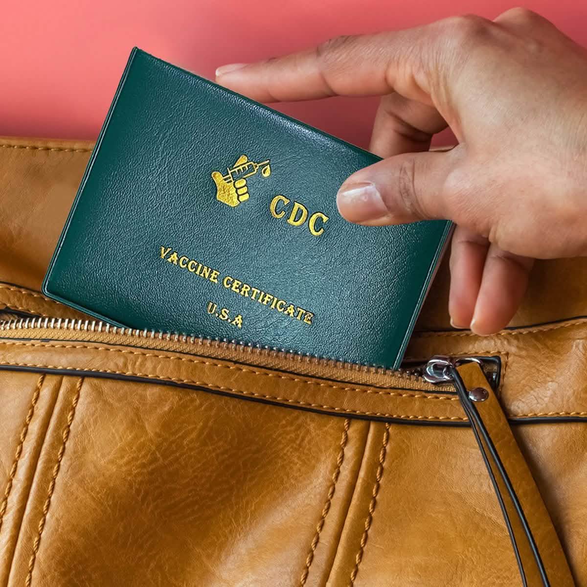 2er-Pack: Impfpasshülle aus Kunstleder für CDC-Impfkarten
