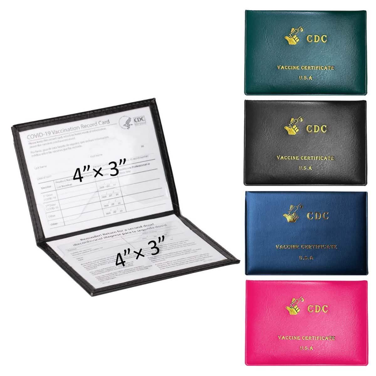 2er-Pack: Impfpasshülle aus Kunstleder für CDC-Impfkarten