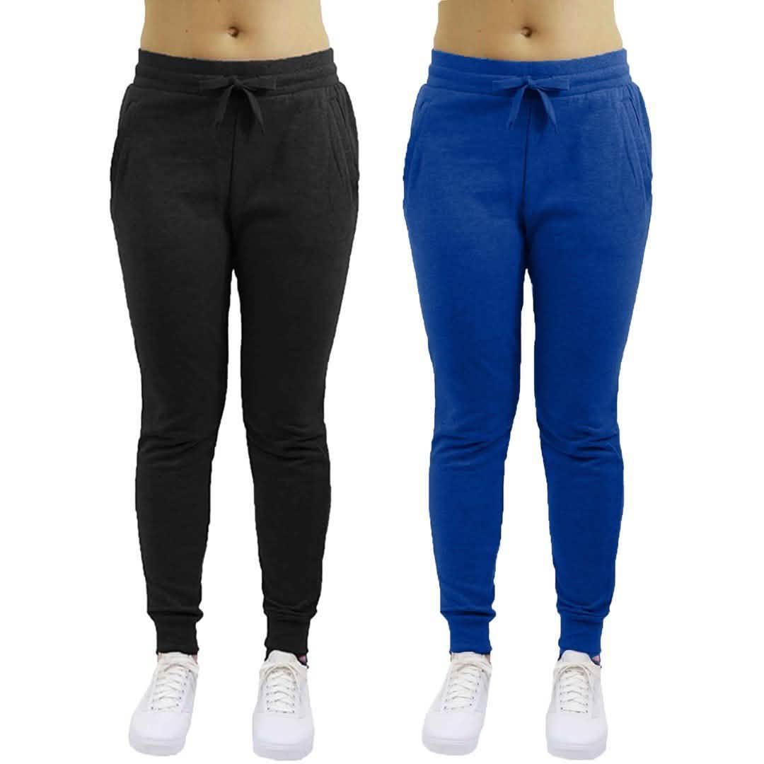 2er-Pack: Galaxy By Harvic Damen Fleece-Jogginghosen aus schwerem Material