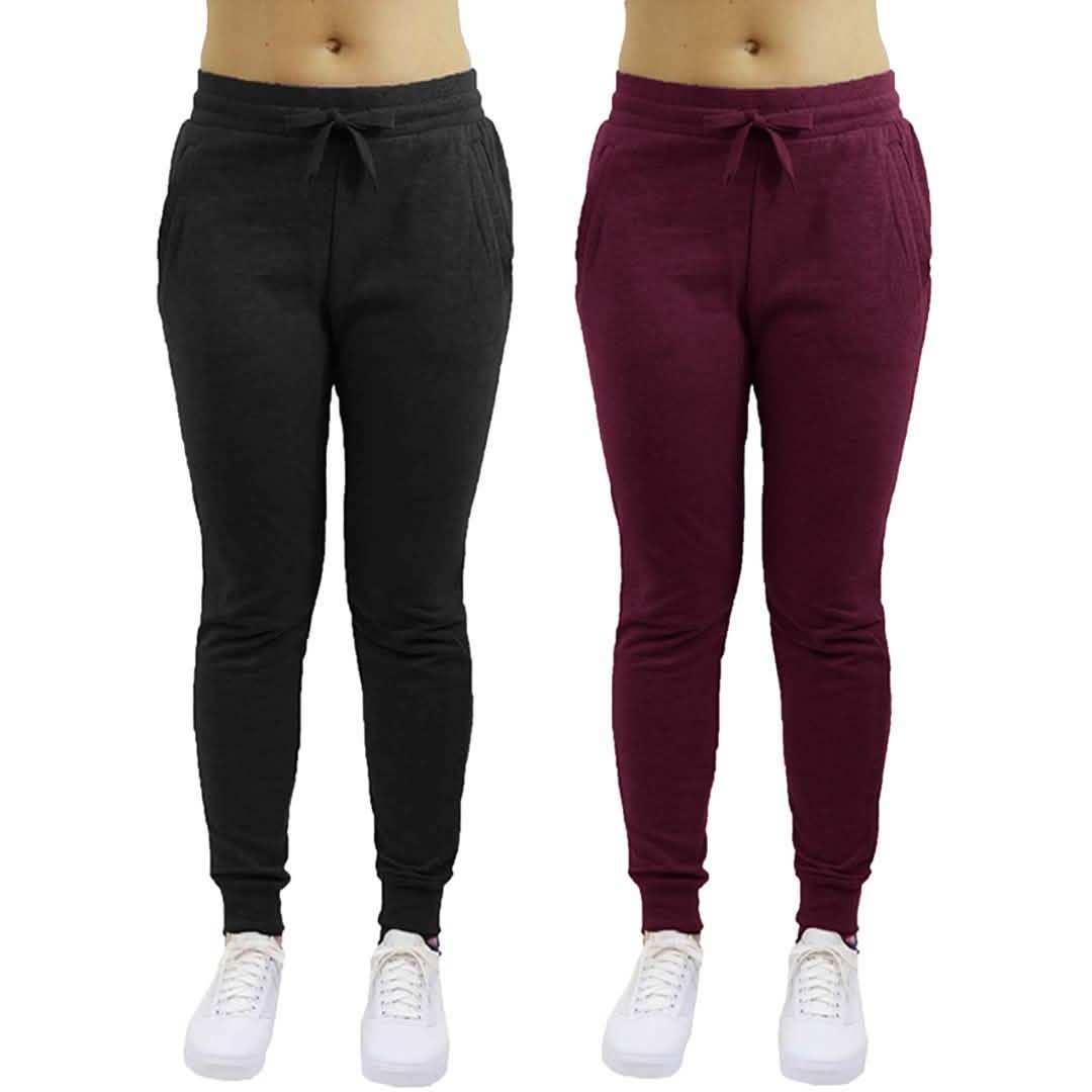 2er-Pack: Galaxy By Harvic Damen Fleece-Jogginghosen aus schwerem Material