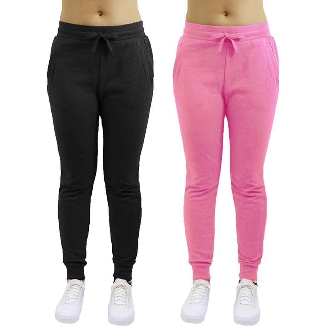 2er-Pack: Galaxy By Harvic Damen Fleece-Jogginghosen aus schwerem Material