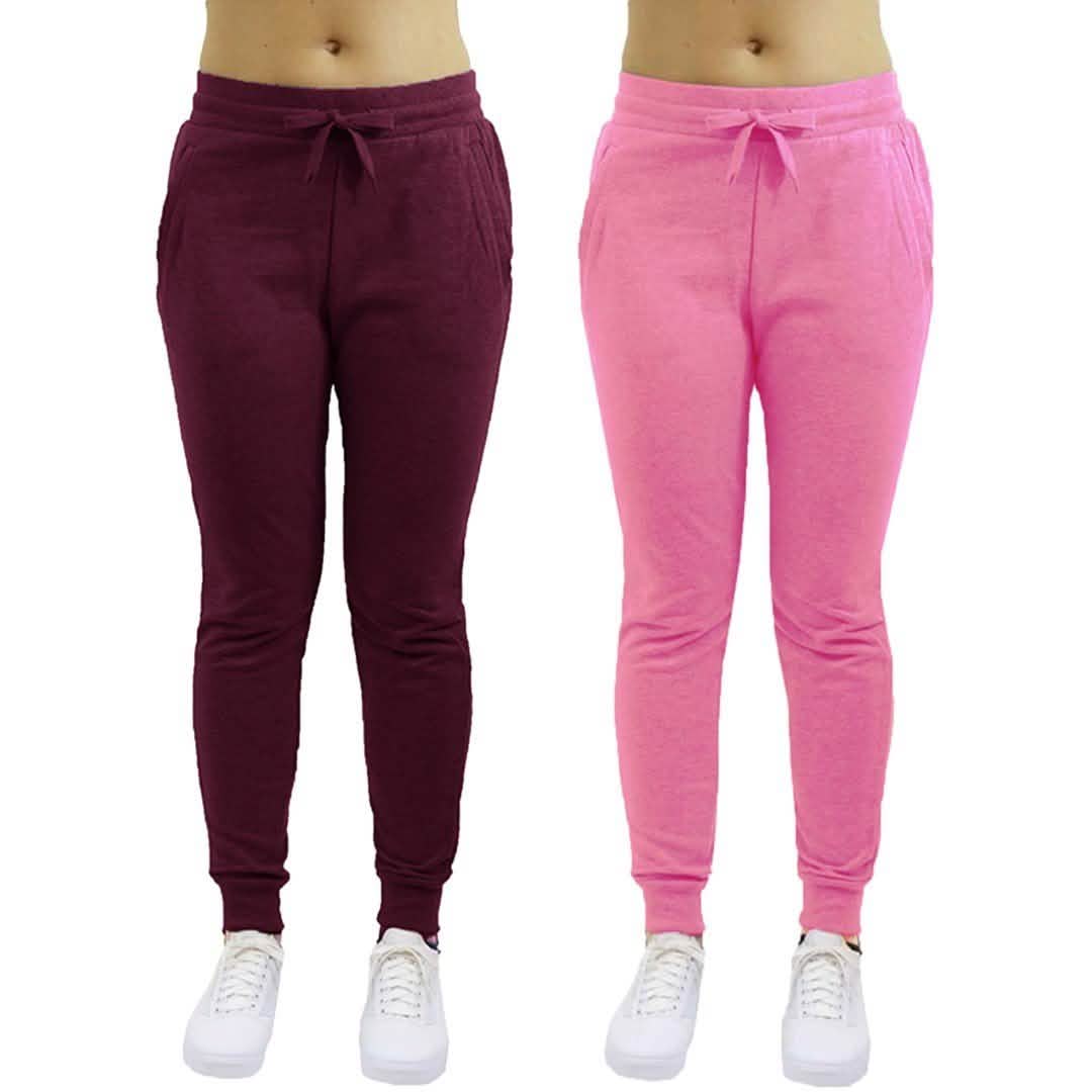 2er-Pack: Galaxy By Harvic Damen Fleece-Jogginghosen aus schwerem Material