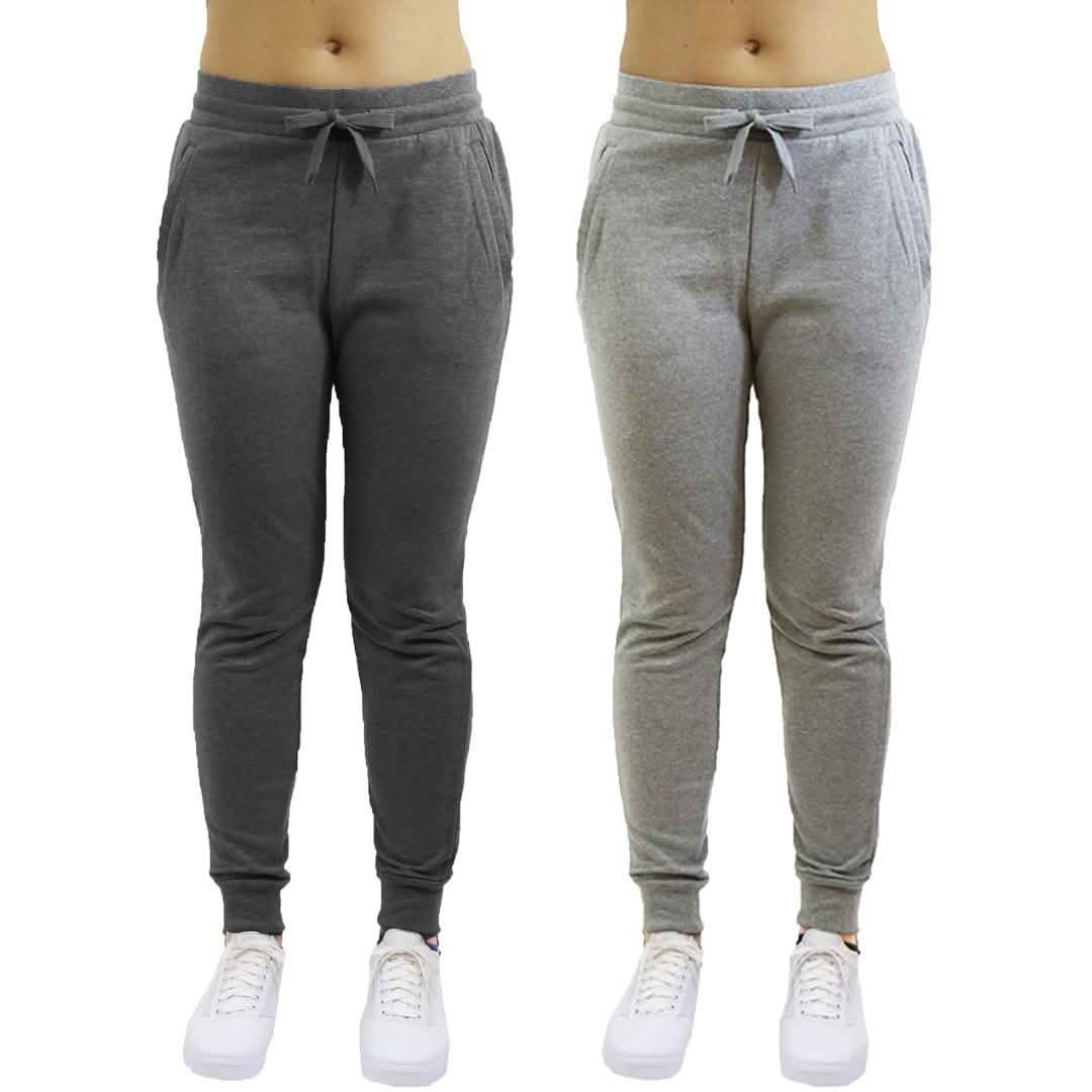 2er-Pack: Galaxy By Harvic Damen Fleece-Jogginghosen aus schwerem Material