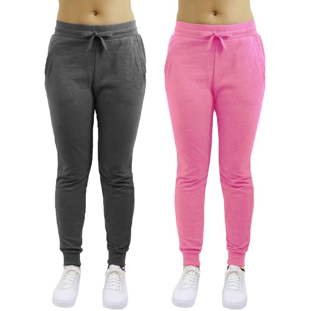 2er-Pack: Galaxy By Harvic Damen Fleece-Jogginghosen aus schwerem Material