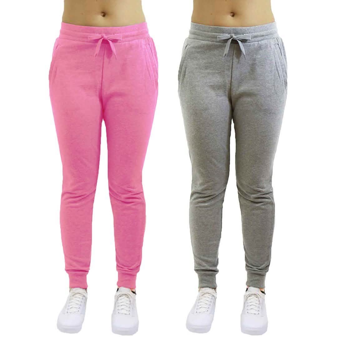 2er-Pack: Galaxy By Harvic Damen Fleece-Jogginghosen aus schwerem Material