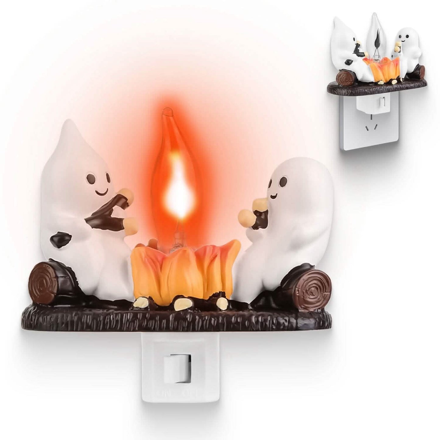 2er-Pack: Ghost Campfire Flackernde Flamme Nachtlicht