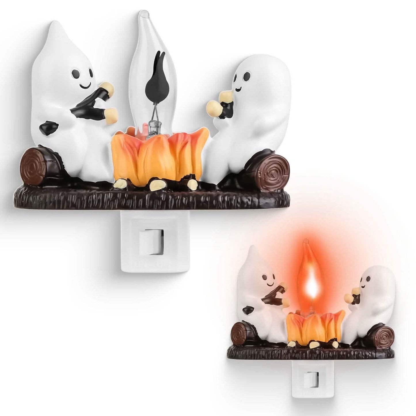 2er-Pack: Ghost Campfire Flackernde Flamme Nachtlicht
