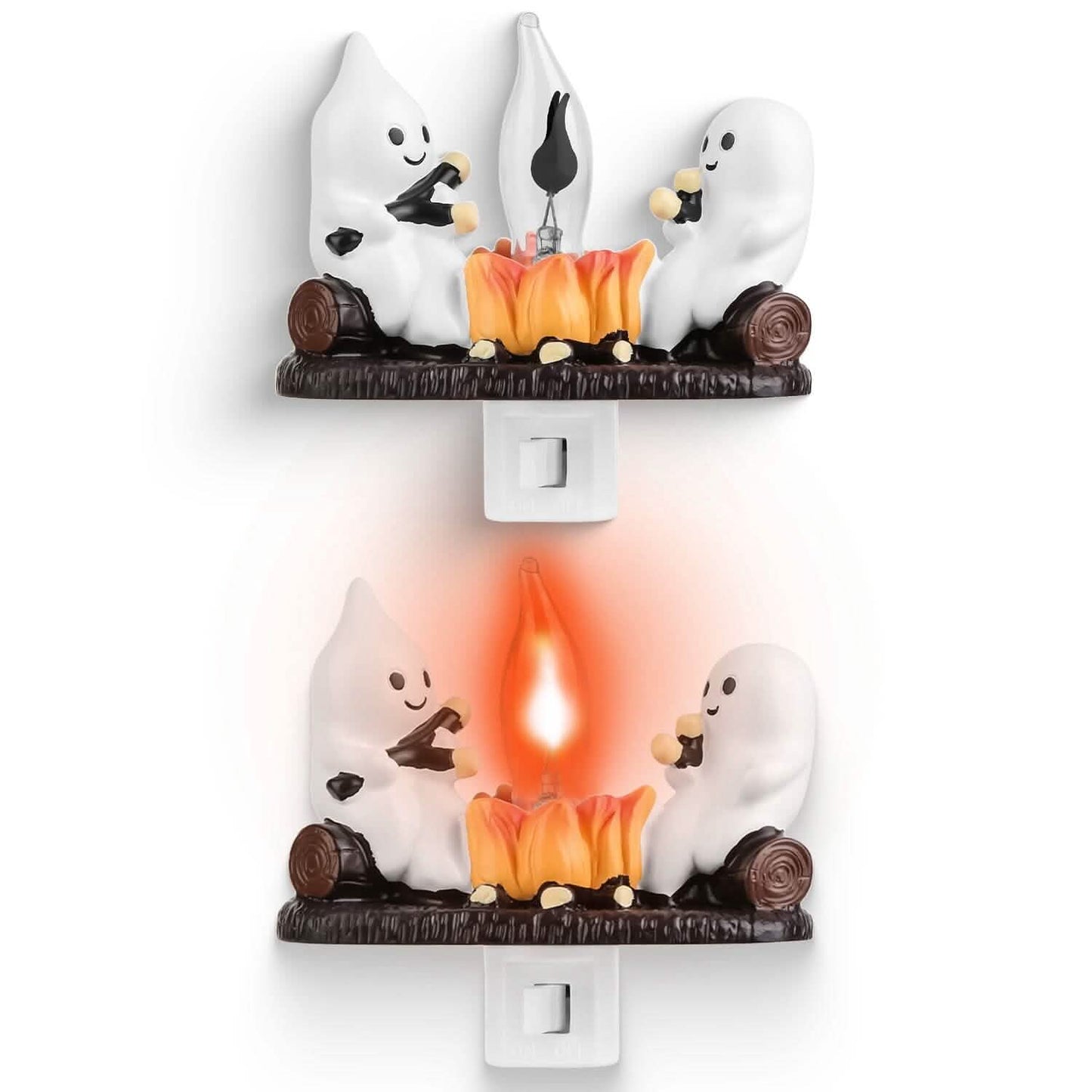 2er-Pack: Ghost Campfire Flackernde Flamme Nachtlicht