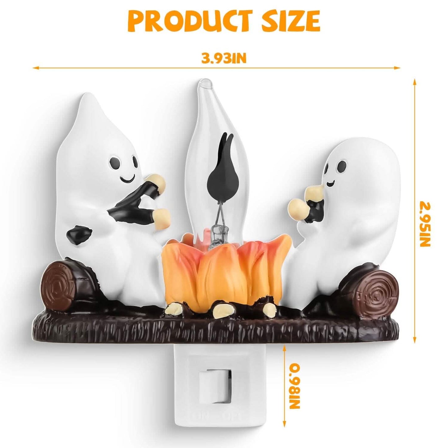 2er-Pack: Ghost Campfire Flackernde Flamme Nachtlicht