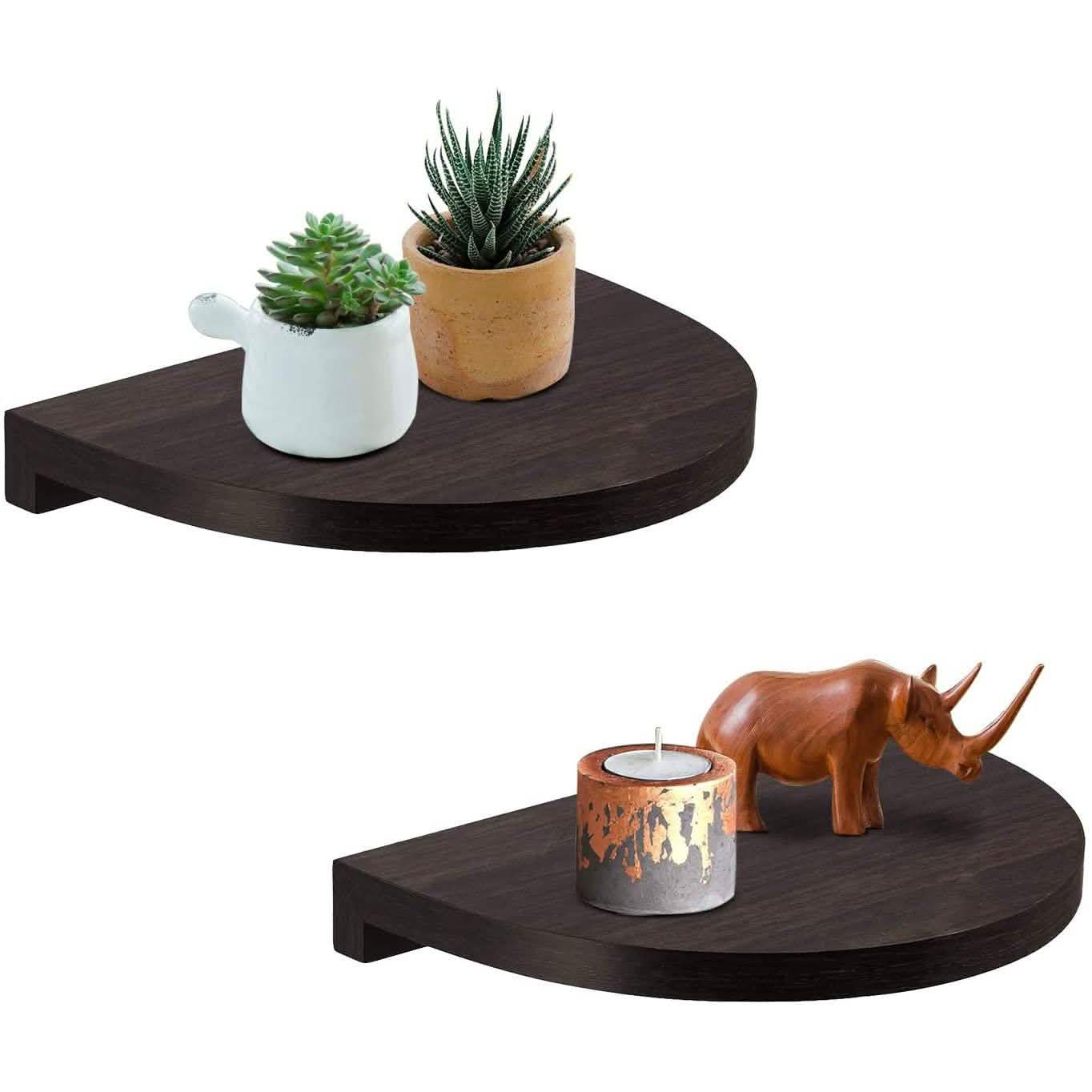 2er-Pack: Halter Halbkreis Ablage Holzregale