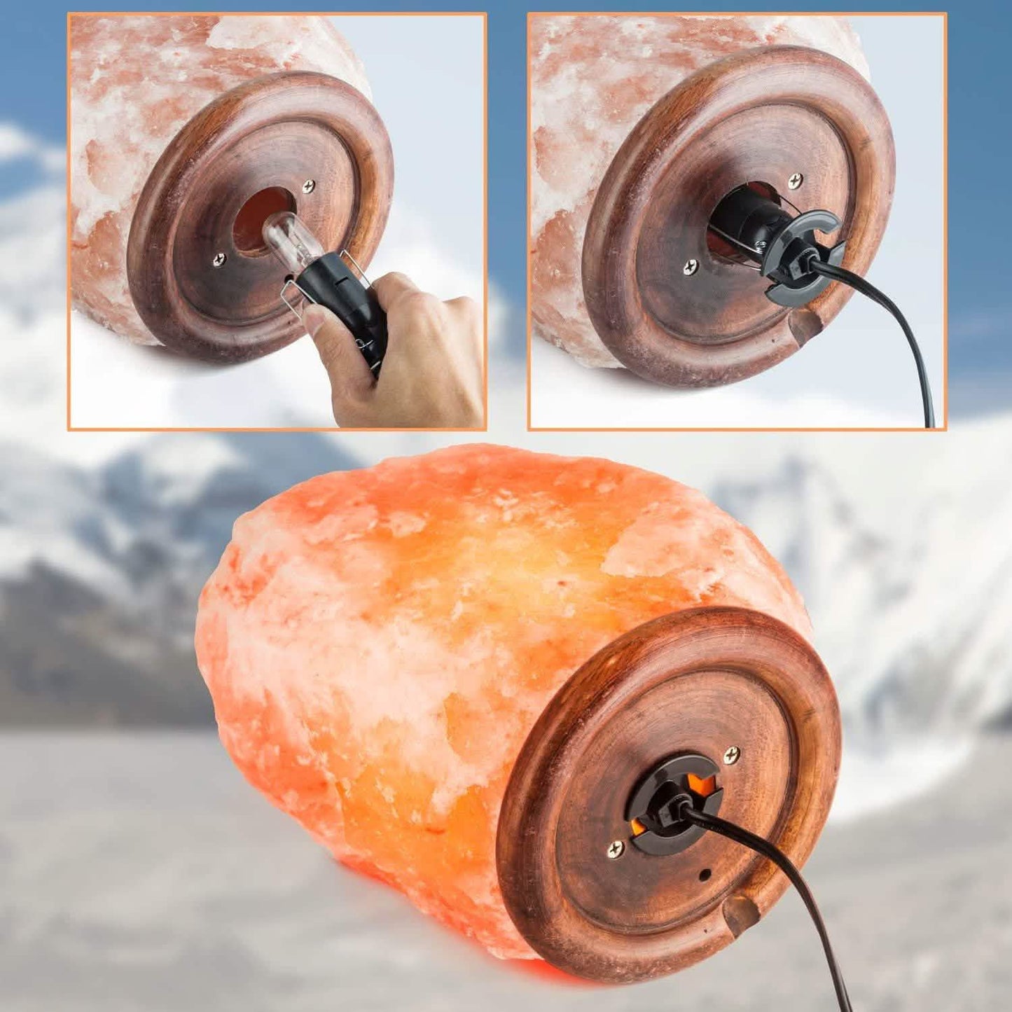 2er-Pack: Hemingweigh Handgeschnitzte natürliche Kristall-Himalaya-Salzlampe