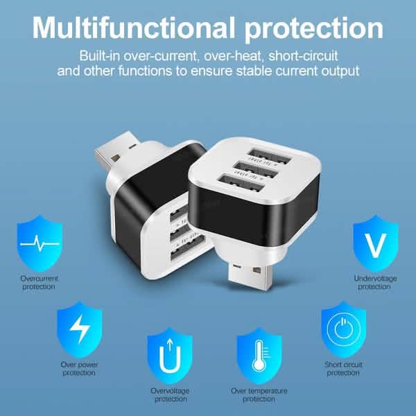 2er-Pack: High-Speed USB HUB 3-Port-Splitter