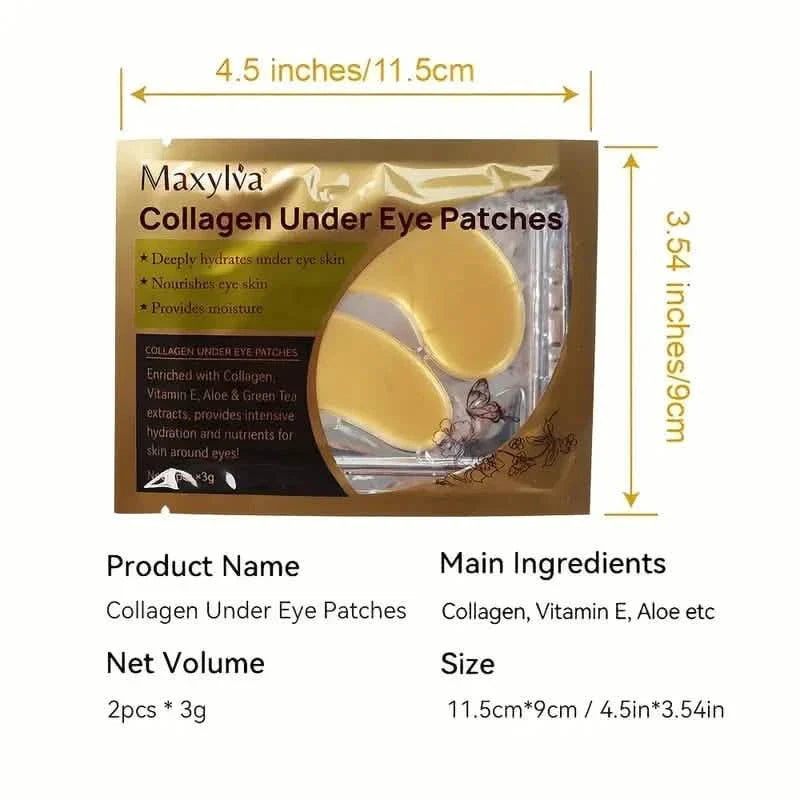 2er-Pack: Feuchtigkeitsspendende Augenpflege Unter-Augen-Kristallmaske Goldene Augenpads Für Damen und Herren