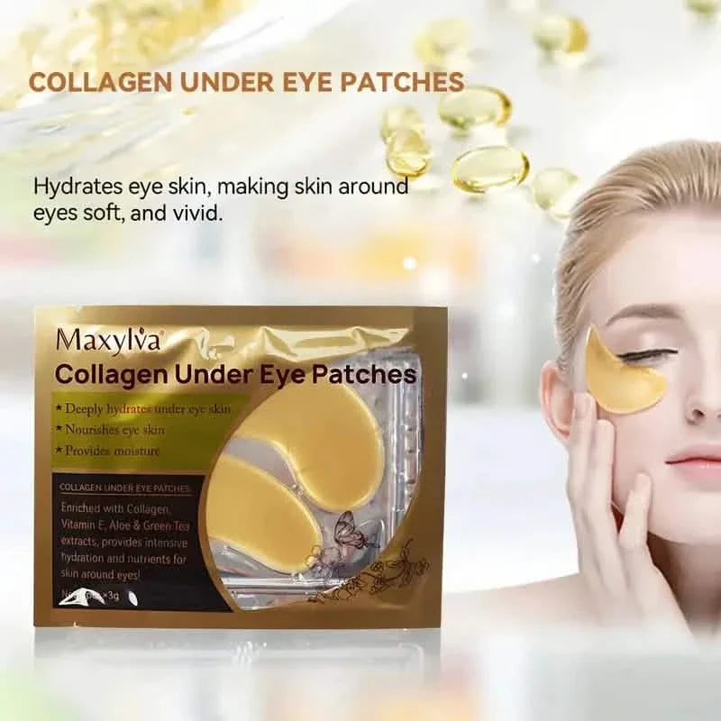 2er-Pack: Feuchtigkeitsspendende Augenpflege Unter-Augen-Kristallmaske Goldene Augenpads Für Damen und Herren