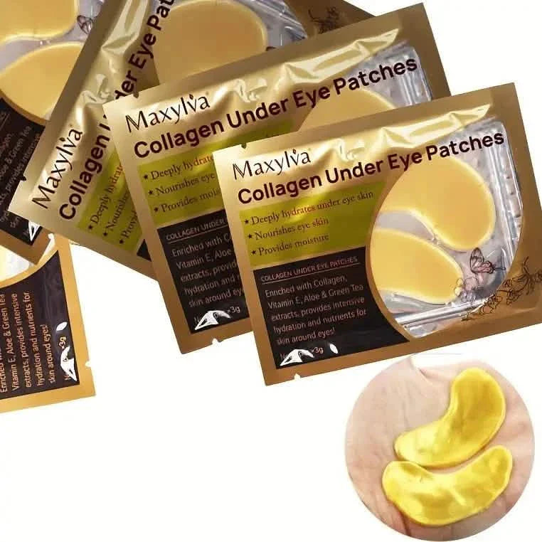 2er-Pack: Feuchtigkeitsspendende Augenpflege Unter-Augen-Kristallmaske Goldene Augenpads Für Damen und Herren