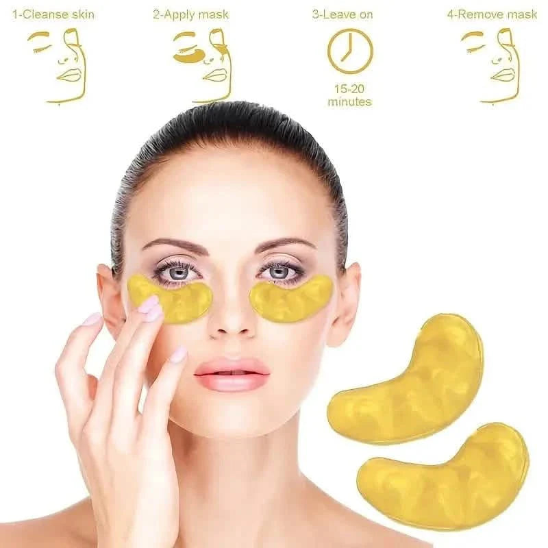 2er-Pack: Feuchtigkeitsspendende Augenpflege Unter-Augen-Kristallmaske Goldene Augenpads Für Damen und Herren