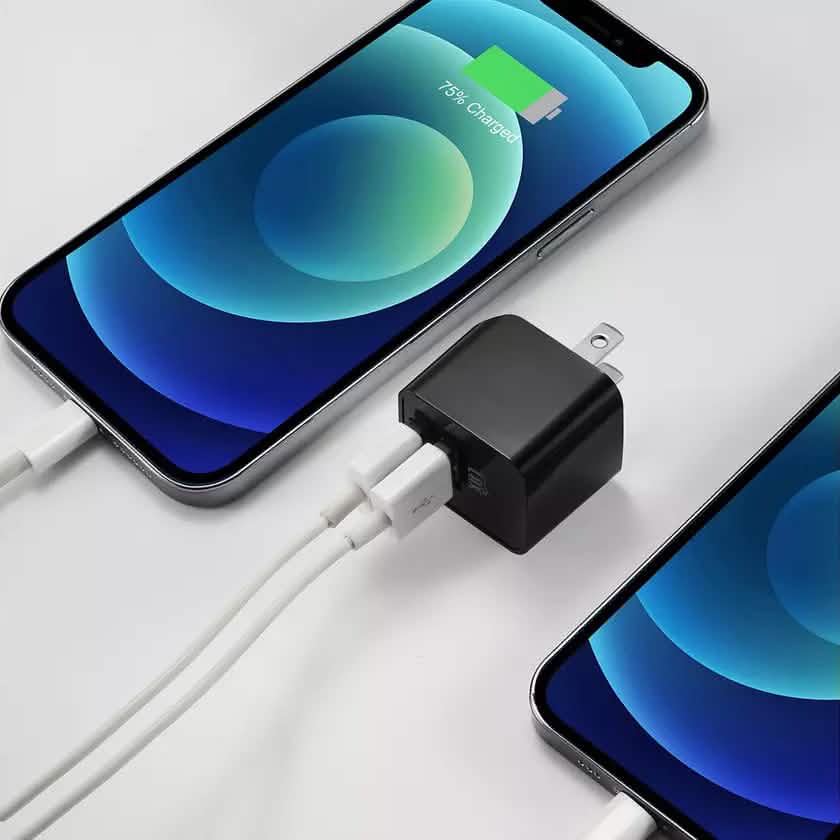 2er-Pack: LAX Dual-USB 2.4A Wandladegerät – Ultrakompakt