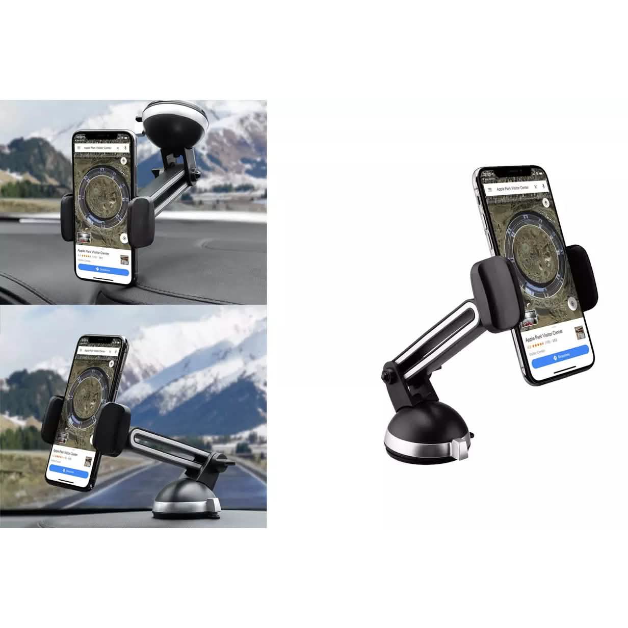 2er-Pack: Ausziehbare LAX Auto-Halterung für Mobiltelefone mit verstellbarer Klemme