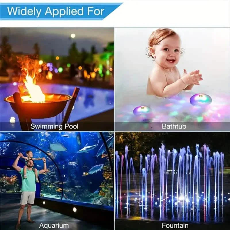 2er-Pack: LED-Farbwechsel-Schwimmpoolleuchten mit 8 Beleuchtungsmodi