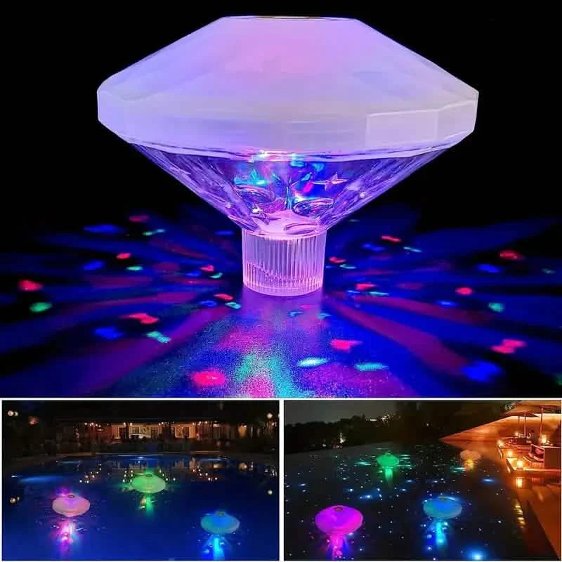 2er-Pack: LED-Farbwechsel-Schwimmpoolleuchten mit 8 Beleuchtungsmodi