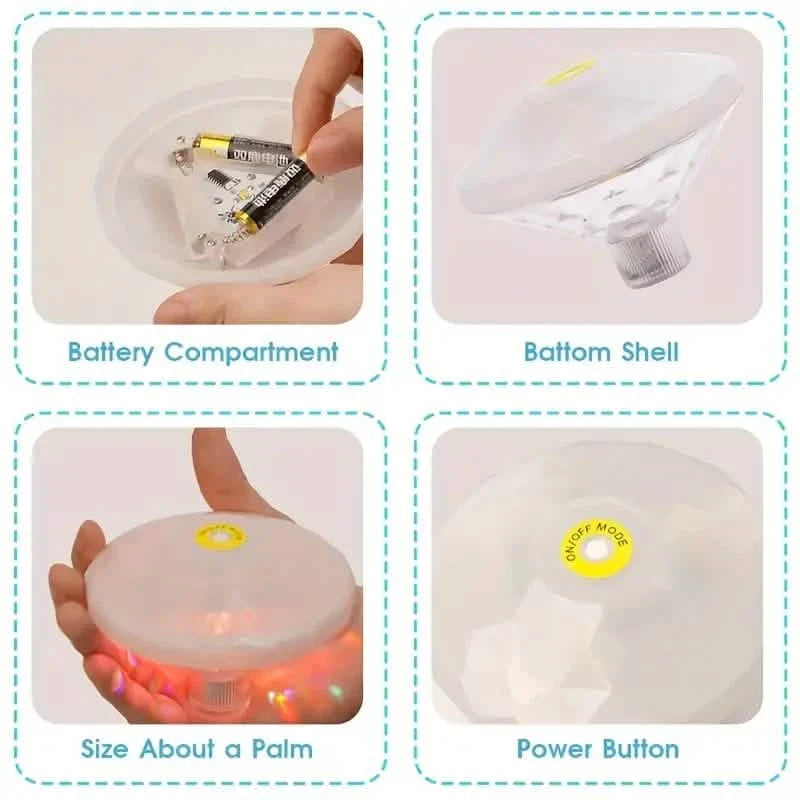 2er-Pack: LED-Farbwechsel-Schwimmpoolleuchten mit 8 Beleuchtungsmodi