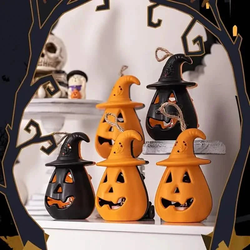 2er-Pack: LED-Lampe Halloween Kürbislicht