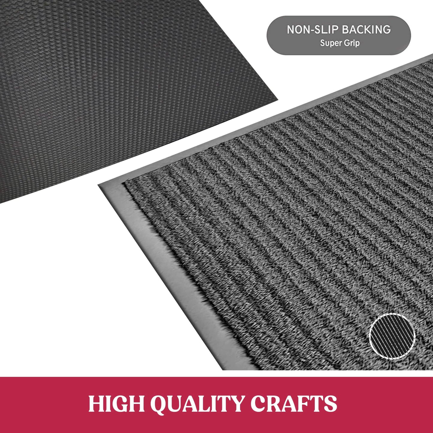 2er-Pack: Lux Decor Collection 30'' x 17'' rutschfeste Fußmatten für den Eingangsbereich, Paar, für drinnen und draußen