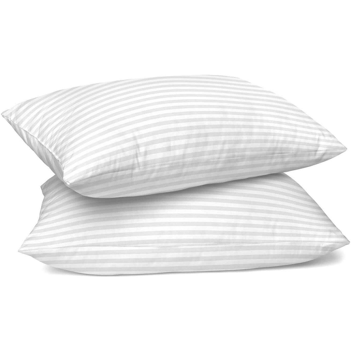 2er-Pack: Lux Decor Collection Baumwoll-Gestreiftes Kissen, Plüsch-Bettkissen-Set