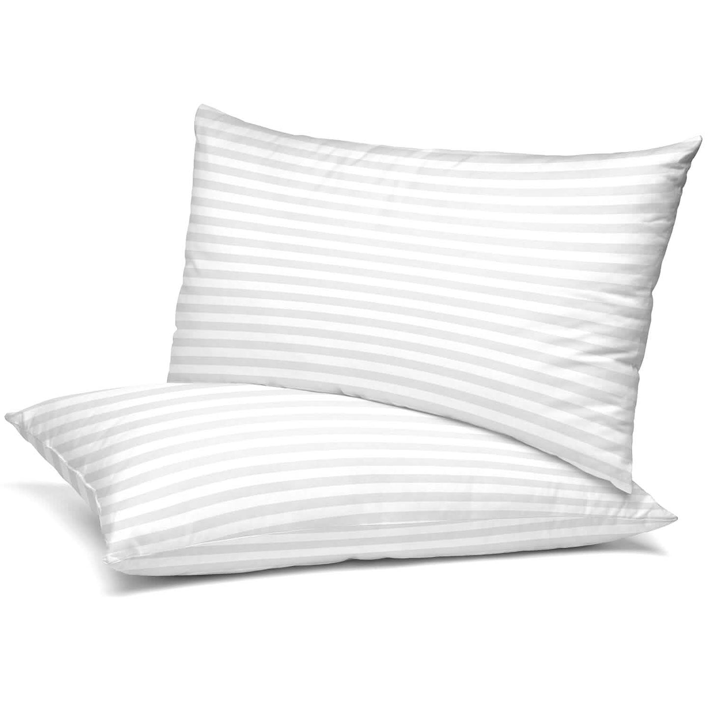 2er-Pack: Lux Decor Collection Baumwoll-Gestreiftes Kissen, Plüsch-Bettkissen-Set