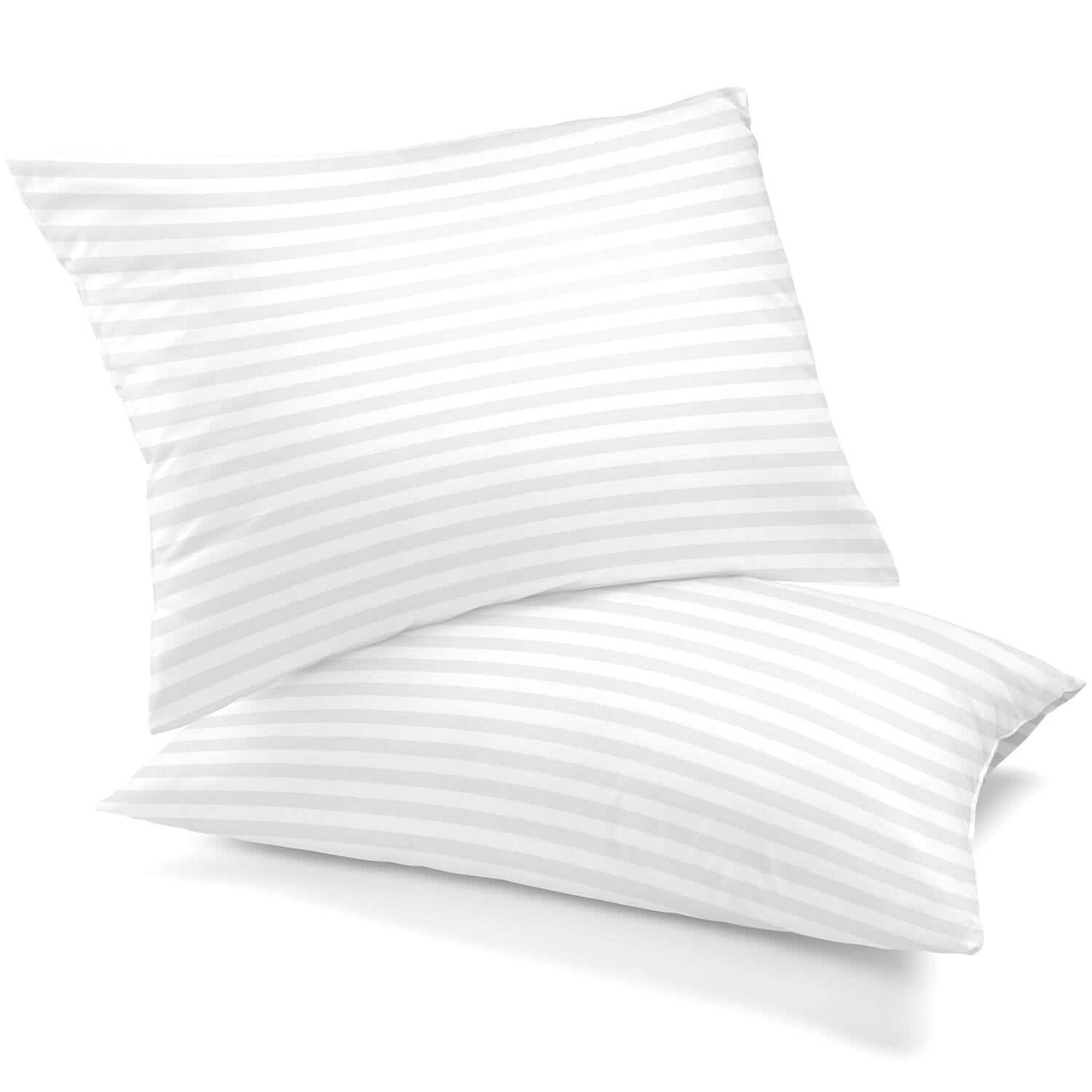 2er-Pack: Lux Decor Collection Baumwoll-Gestreiftes Kissen, Plüsch-Bettkissen-Set