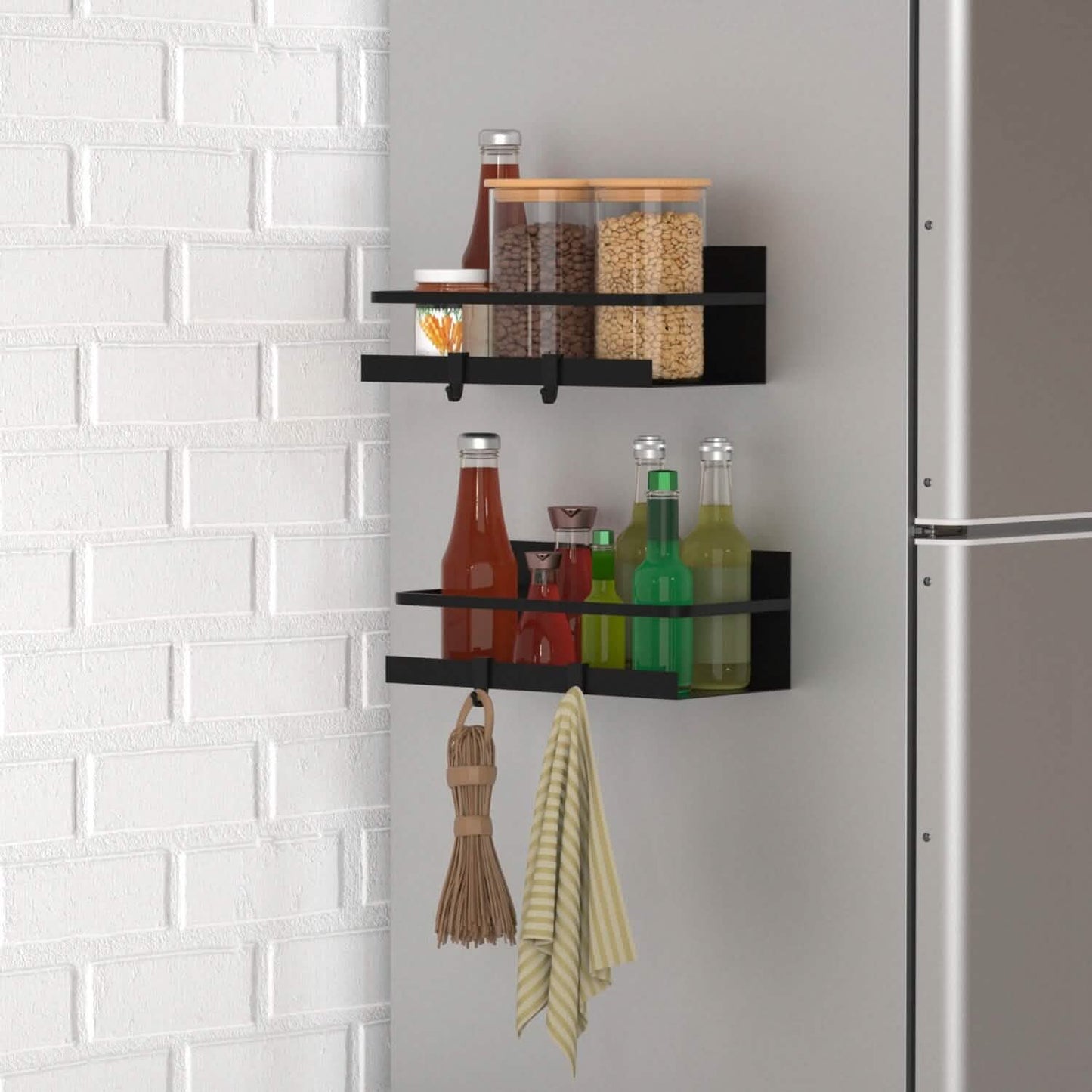 2er-Pack: Magnetischer Gewürzregal-Organizer